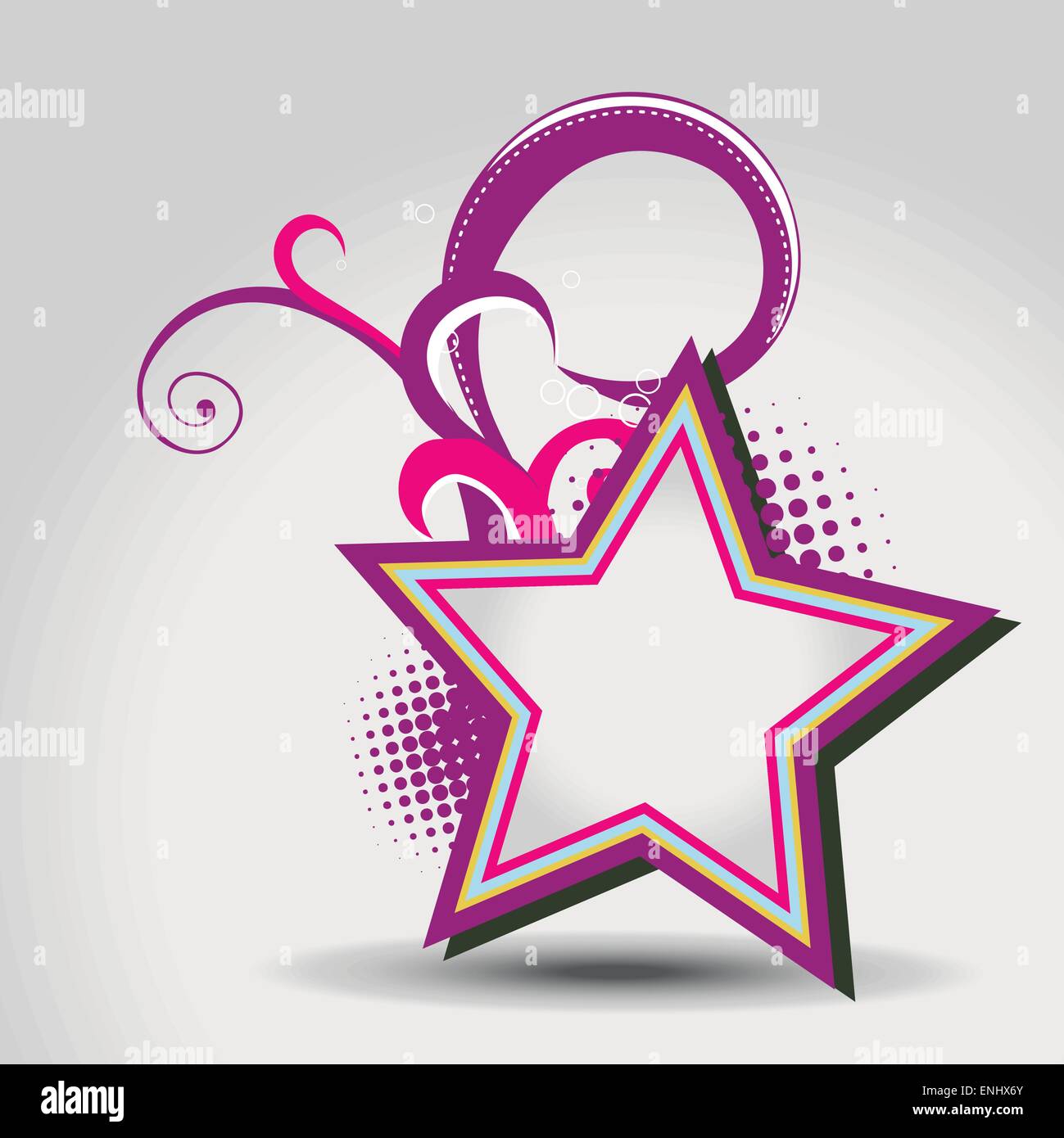 vector star with floral illustration Stock Vector Image & Art - Alamy