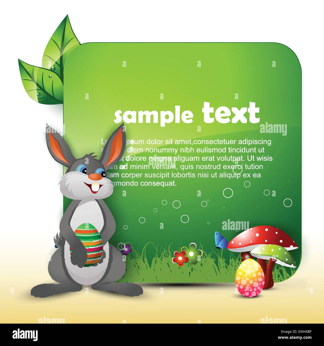 vector easter bunny with space for your text Stock Vector Image & Art ...
