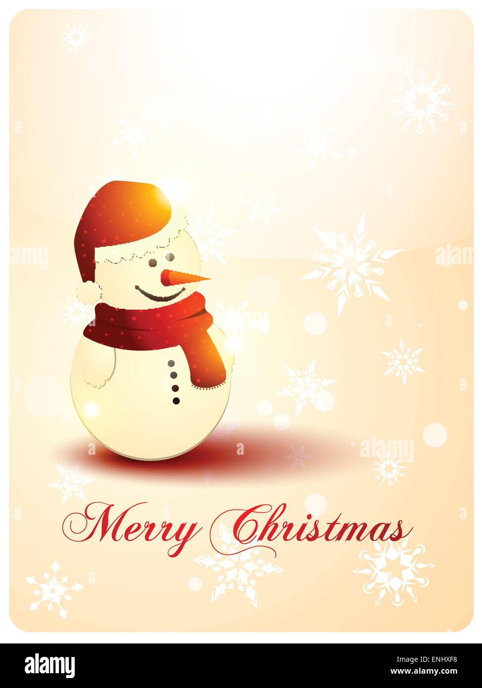 vector snowman illustration. Christmas background Stock Vector Image ...