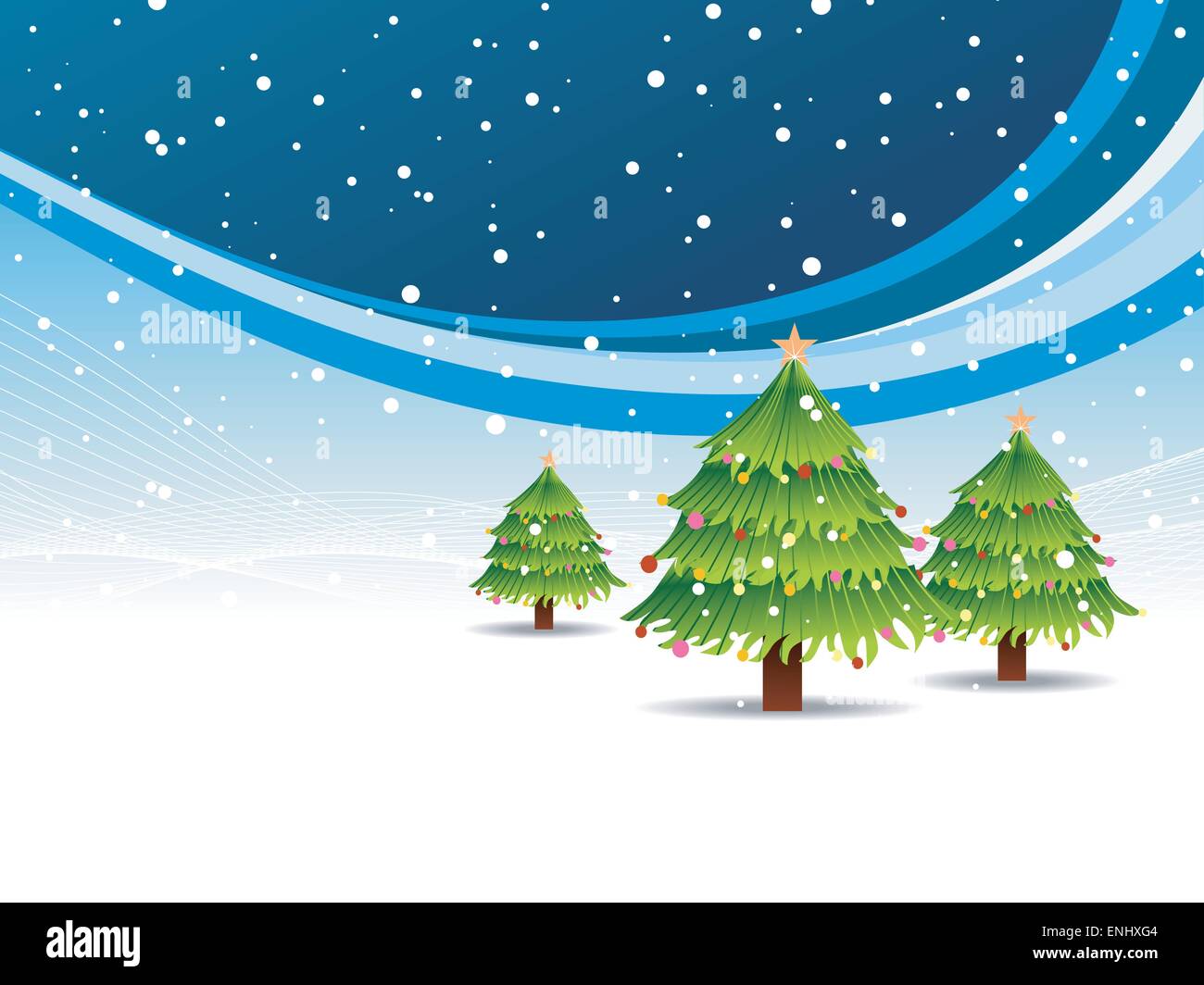 vector Christmas tree in snowy background Stock Vector Image & Art - Alamy