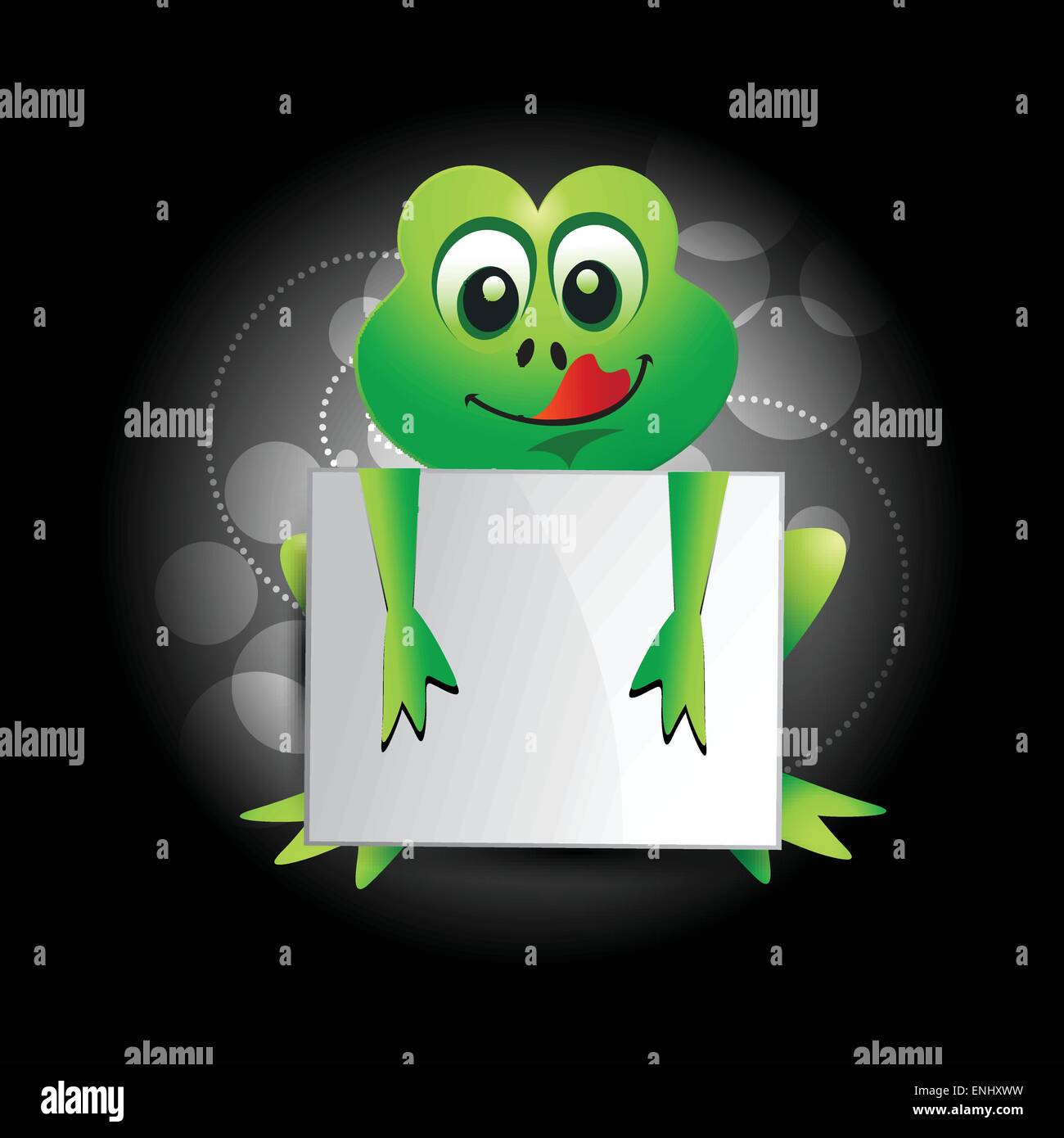 vector cartoonish frog with display text Stock Vector Image & Art - Alamy