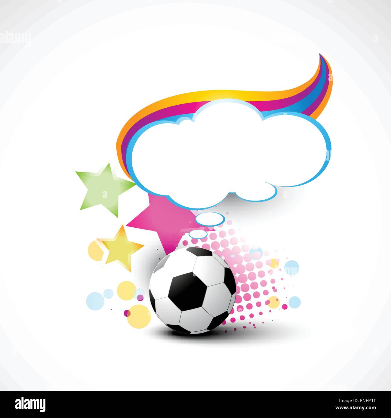 football illustration with thinking bubble Stock Vector