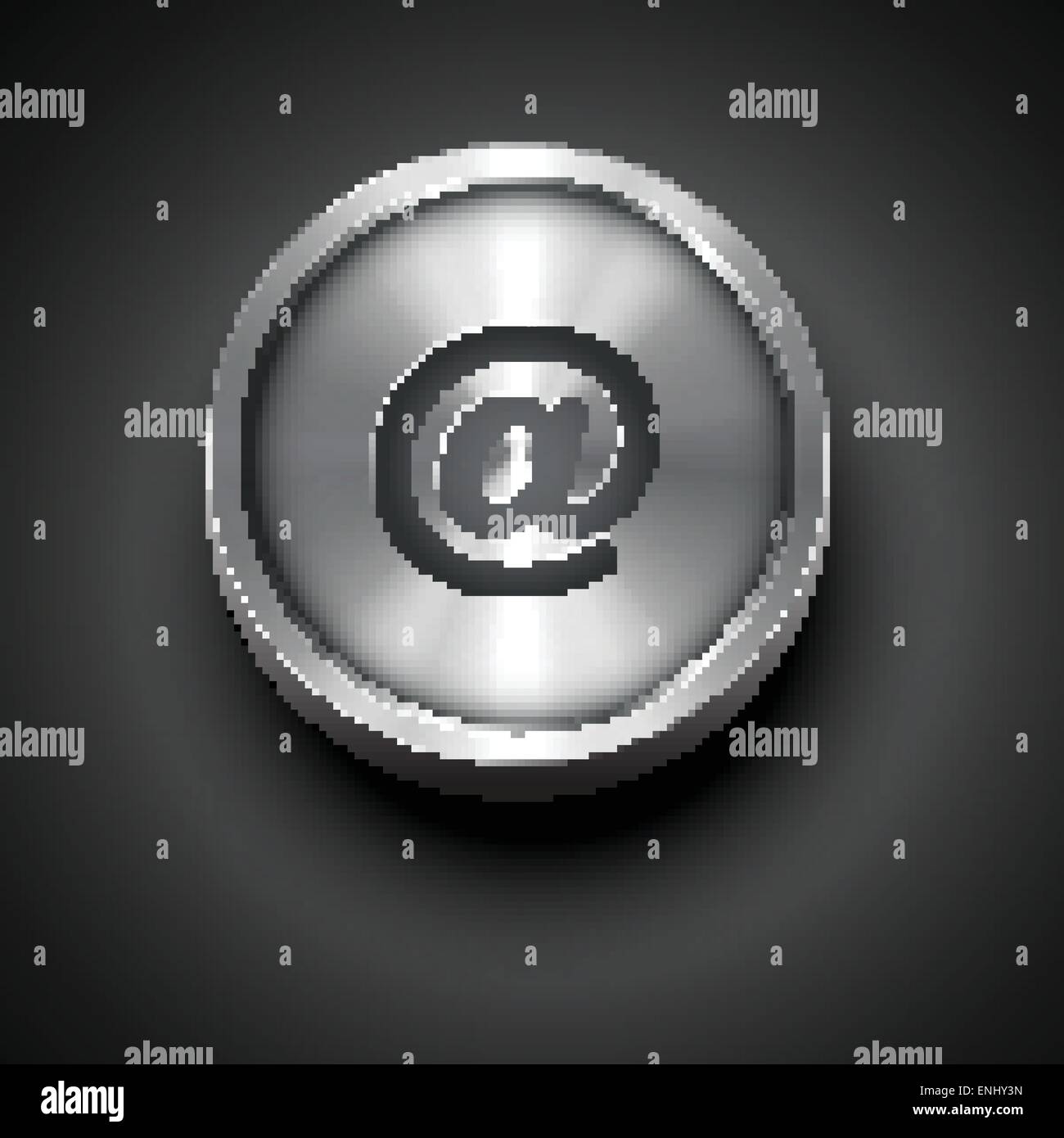 vector email metallic icon isolated on dark background Stock Vector ...
