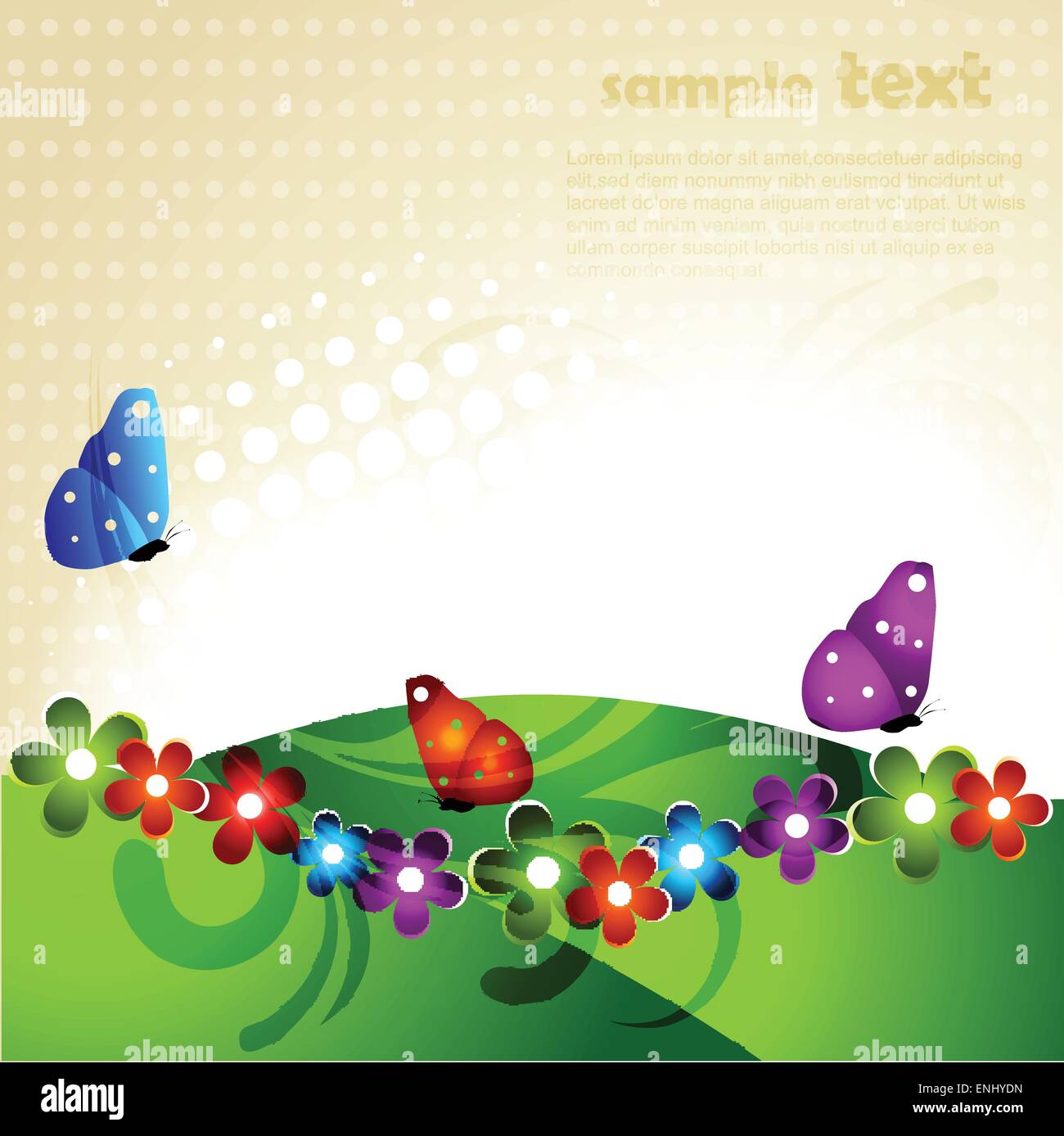 beautiful vector artistic background with butterfly Stock Vector Image ...
