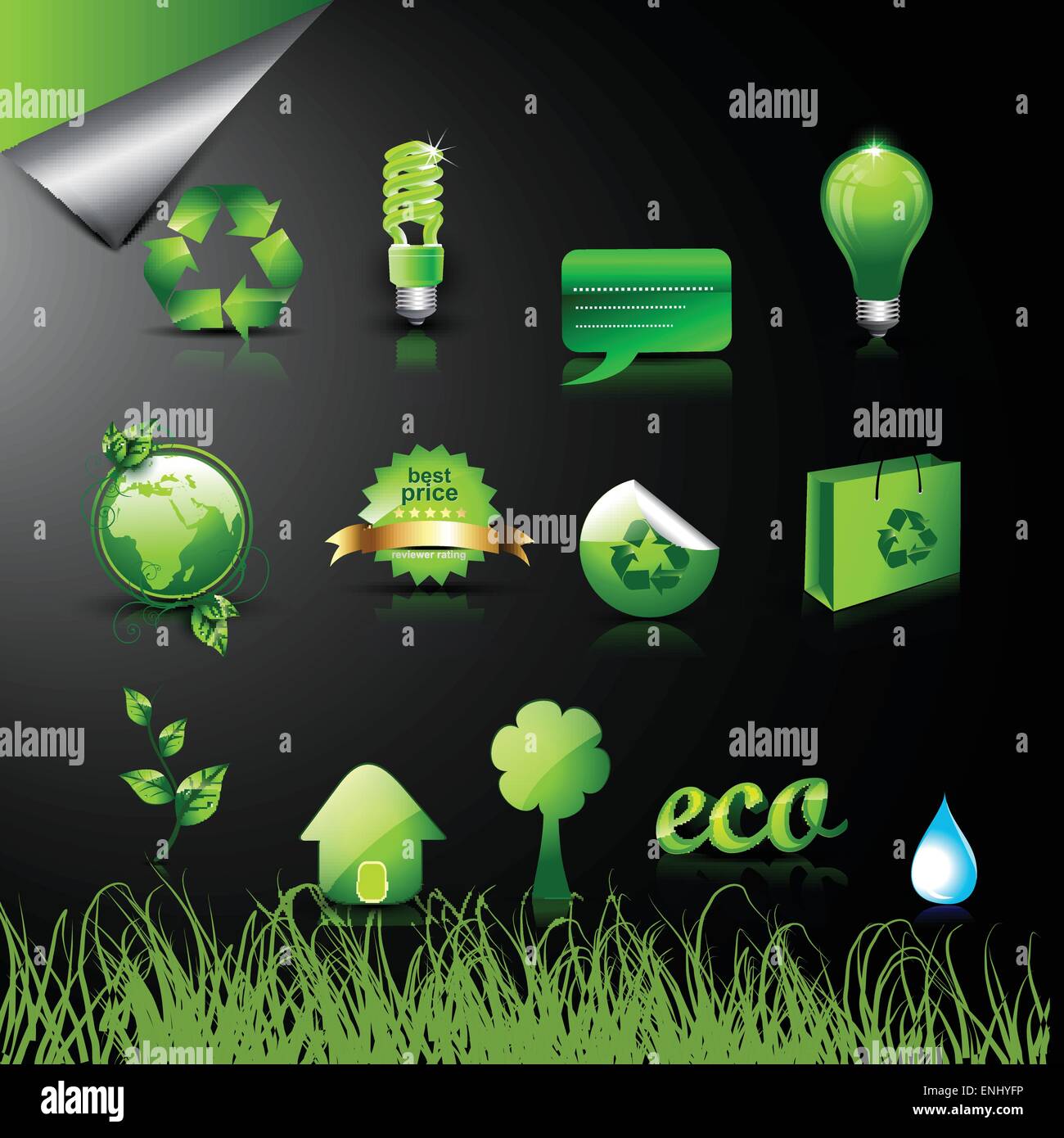 beautiful set of ecology icons Stock Vector Image & Art - Alamy