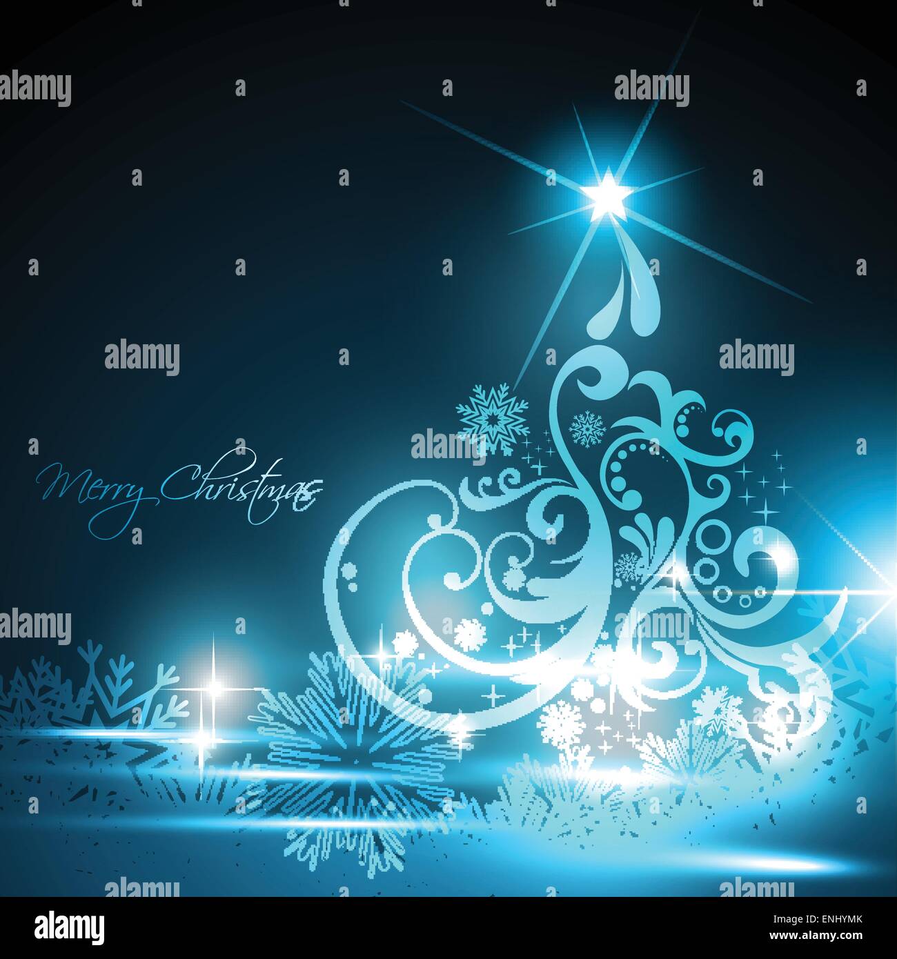 vector artistc glowing christmas tree background Stock Vector Image ...