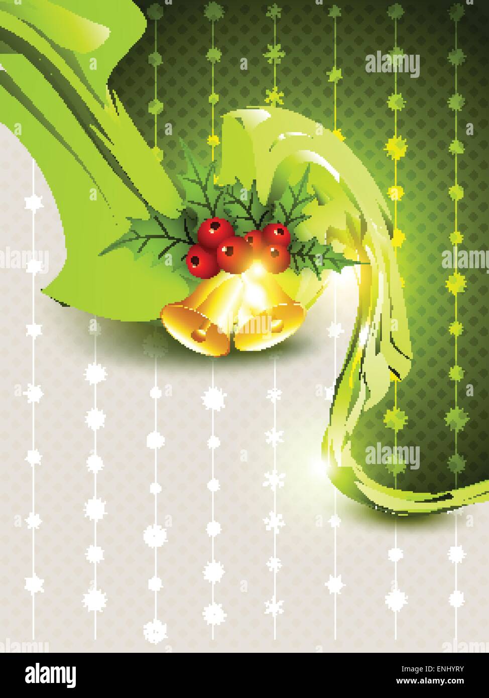vector christmas illustration with golden bell Stock Vector Image & Art ...