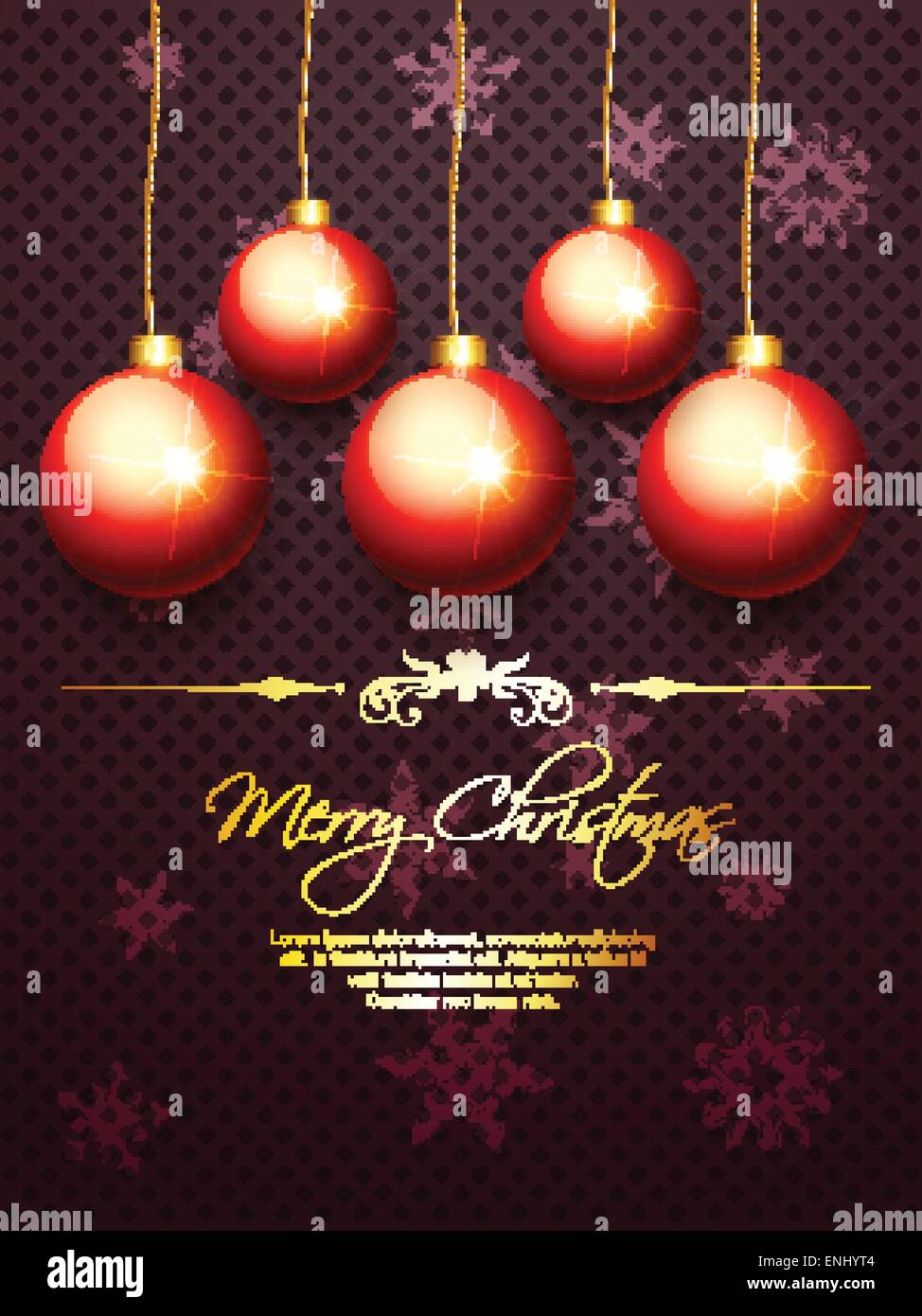 vector merry christmas design with hanging ball Stock Vector Image ...