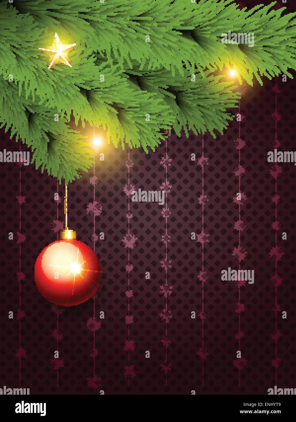 vector merry christmas design with hanging ball Stock Vector Image ...