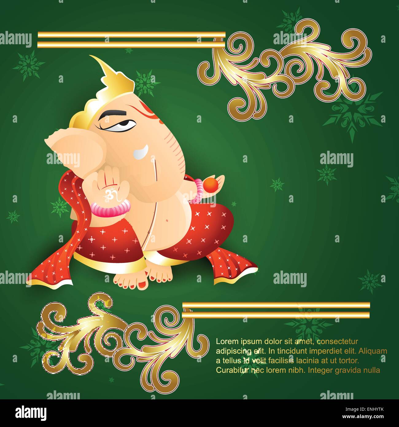 lord ganesh on beautiful green background Stock Vector Image & Art - Alamy