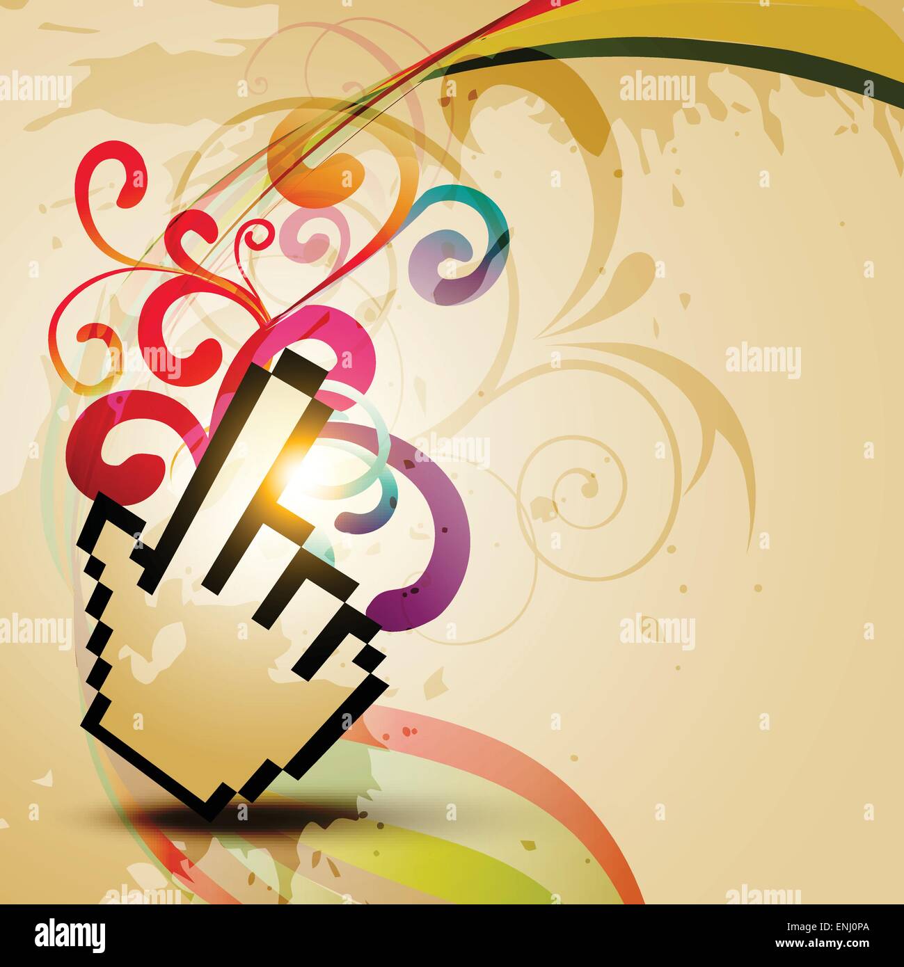 Hand pointer Stock Vector Images - Alamy