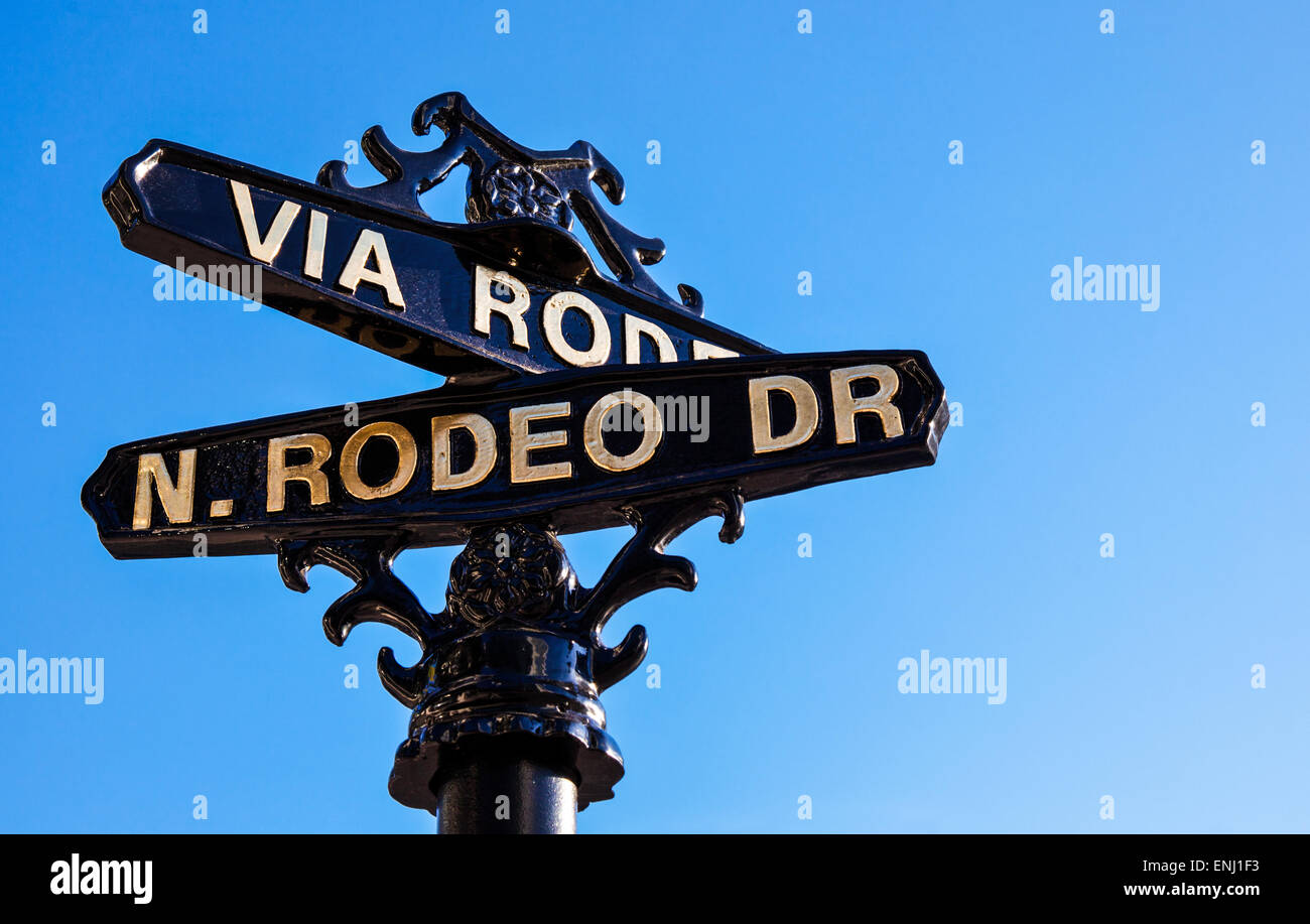 U.S.A., California, Los Angeles, road signs of Rodeo Drive Stock Photo ...