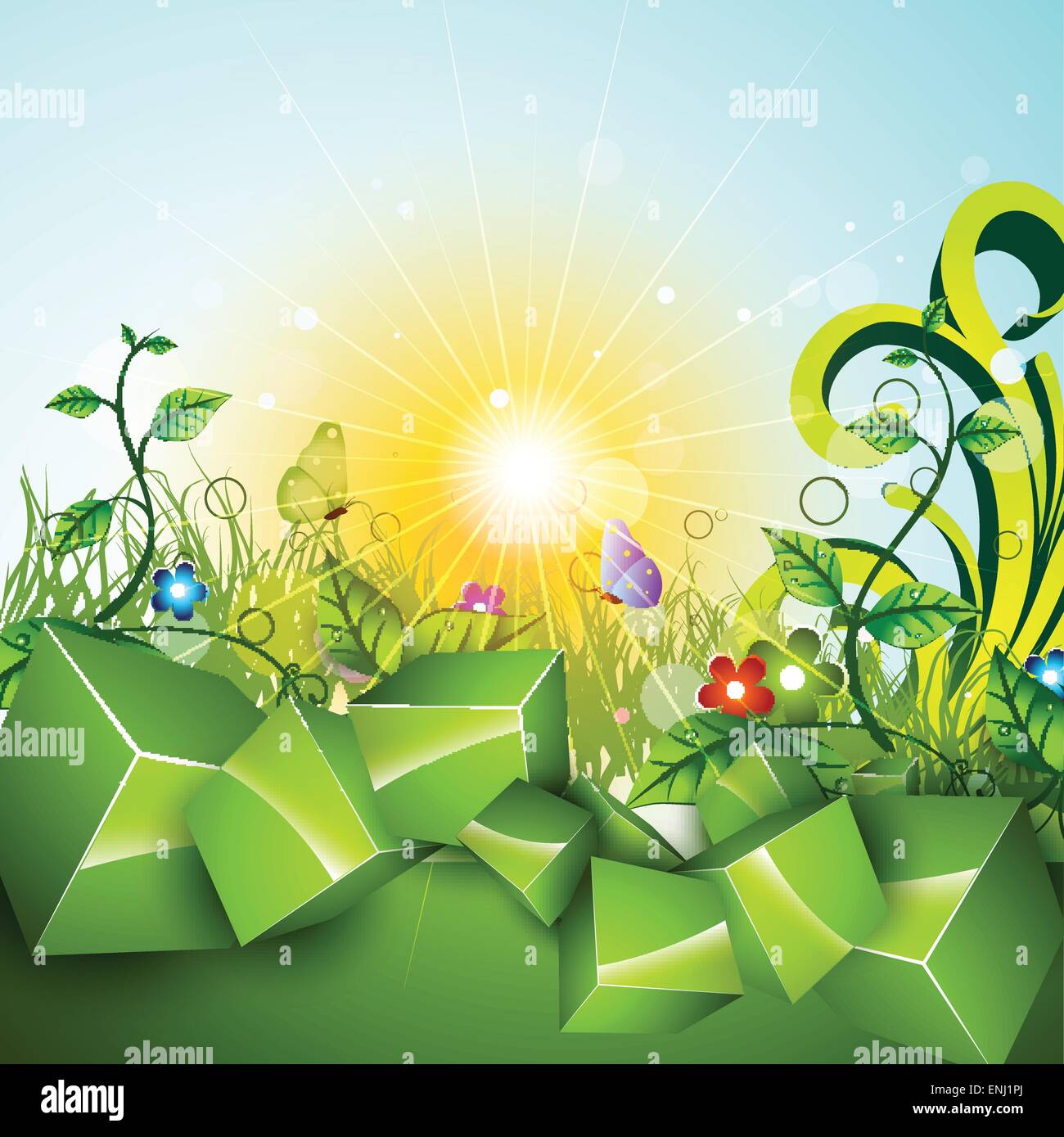 vector green nature design art Stock Vector Image & Art - Alamy