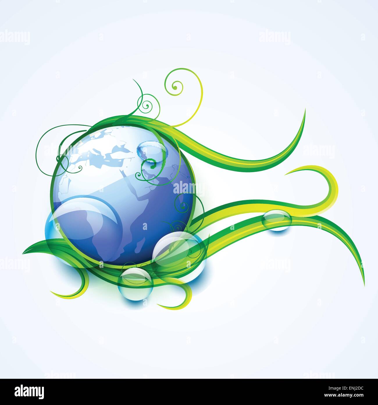 vector eco background with earth and water droplets Stock Vector Image ...