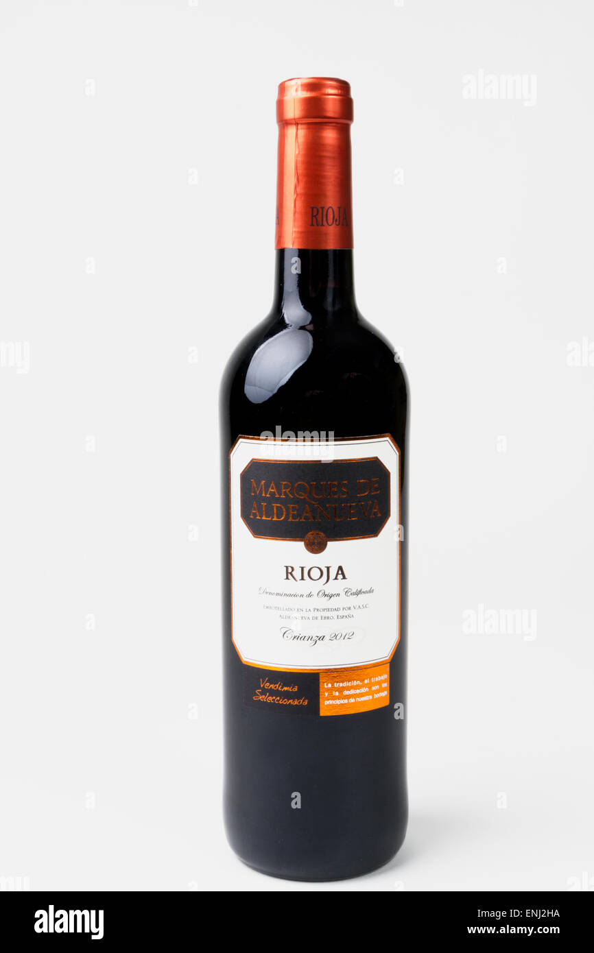 Bottle of Rioja red wine Stock Photo Alamy