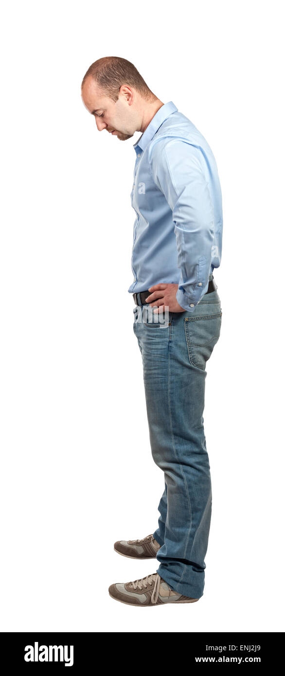 casual man side  view isolated on white Stock Photo