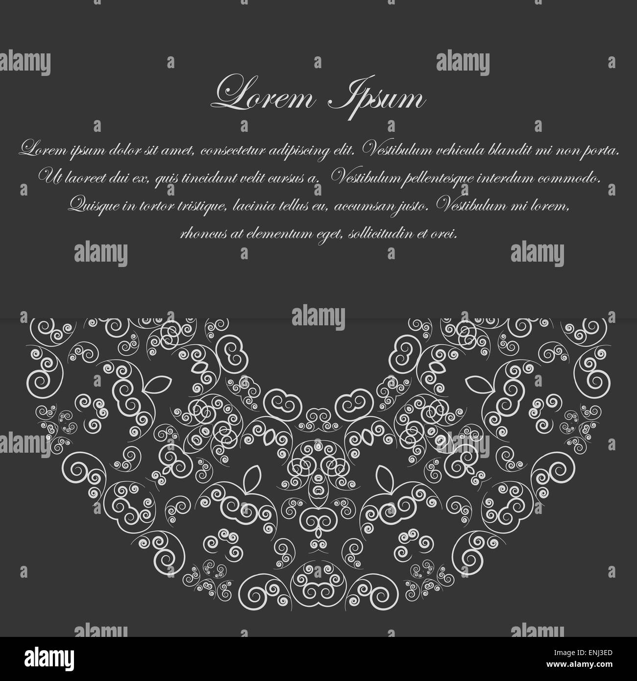 Black and white card design with ornate pattern Stock Photo - Alamy