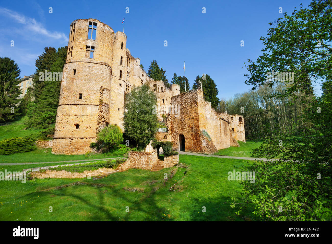 Beaufort castle tower ruins Stock Photo