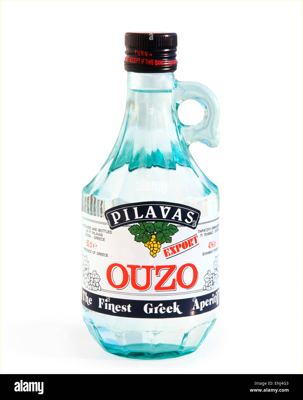 Bottle of Greek Ouzo Stock Photo
