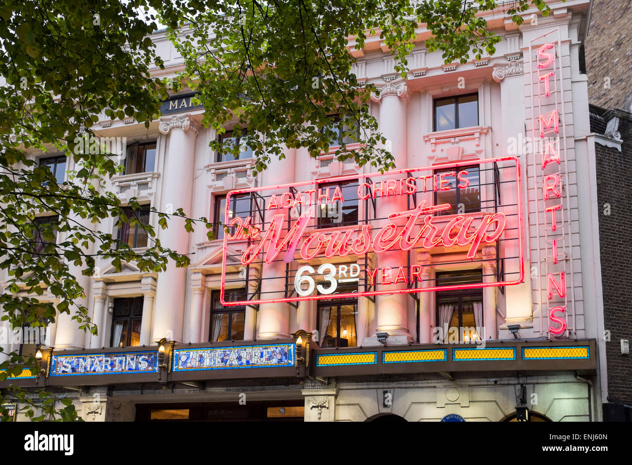 St. Martin's Theatre is a West End theatre which has staged the production of The Mousetrap since March 1974, making it the long Stock Photo