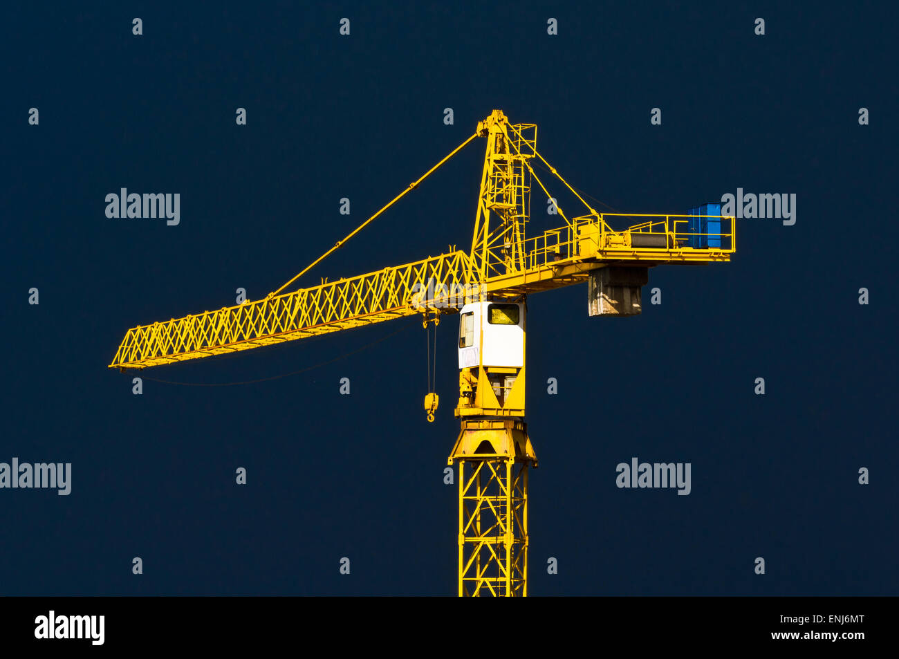Big yellow construction crane on afternoon sun Stock Photo Alamy
