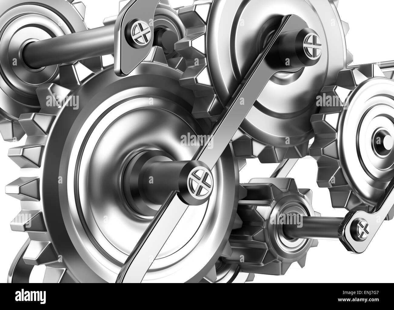 Gears and cogs working together. Reliable mechanism Stock Photo Alamy