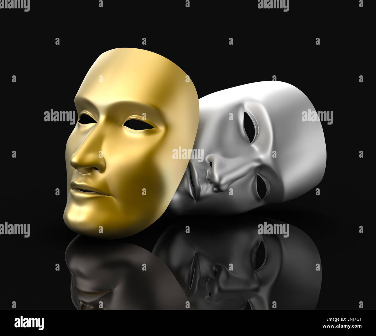 Theater masks concept. On black background Stock Photo - Alamy