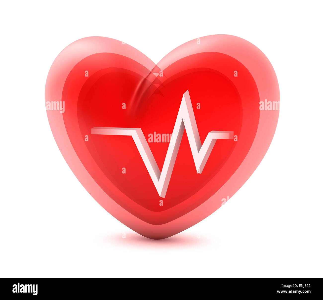 Red heart and cardiogram isolated on white Stock Photo - Alamy
