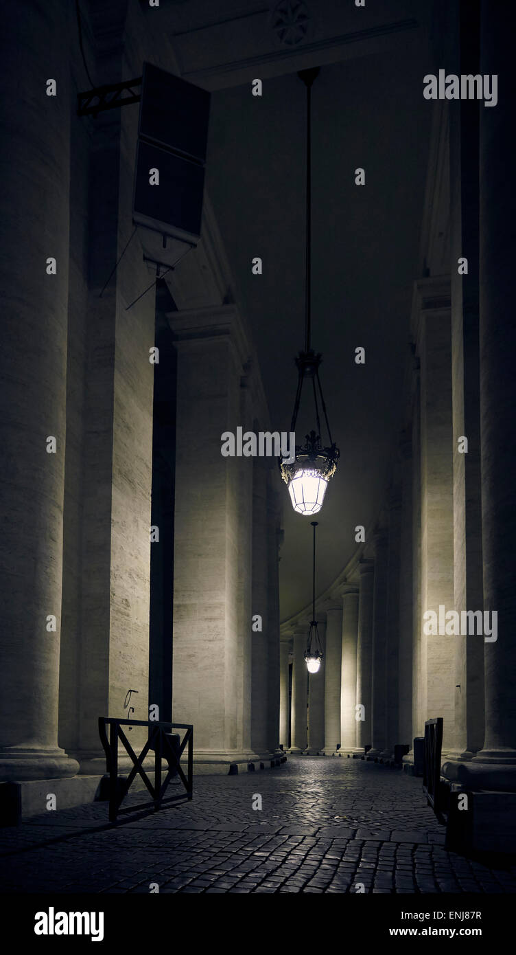 St. Peter´s Basilica by night. Spring trip to Rome from 24th to 28th of April 2015. Stock Photo