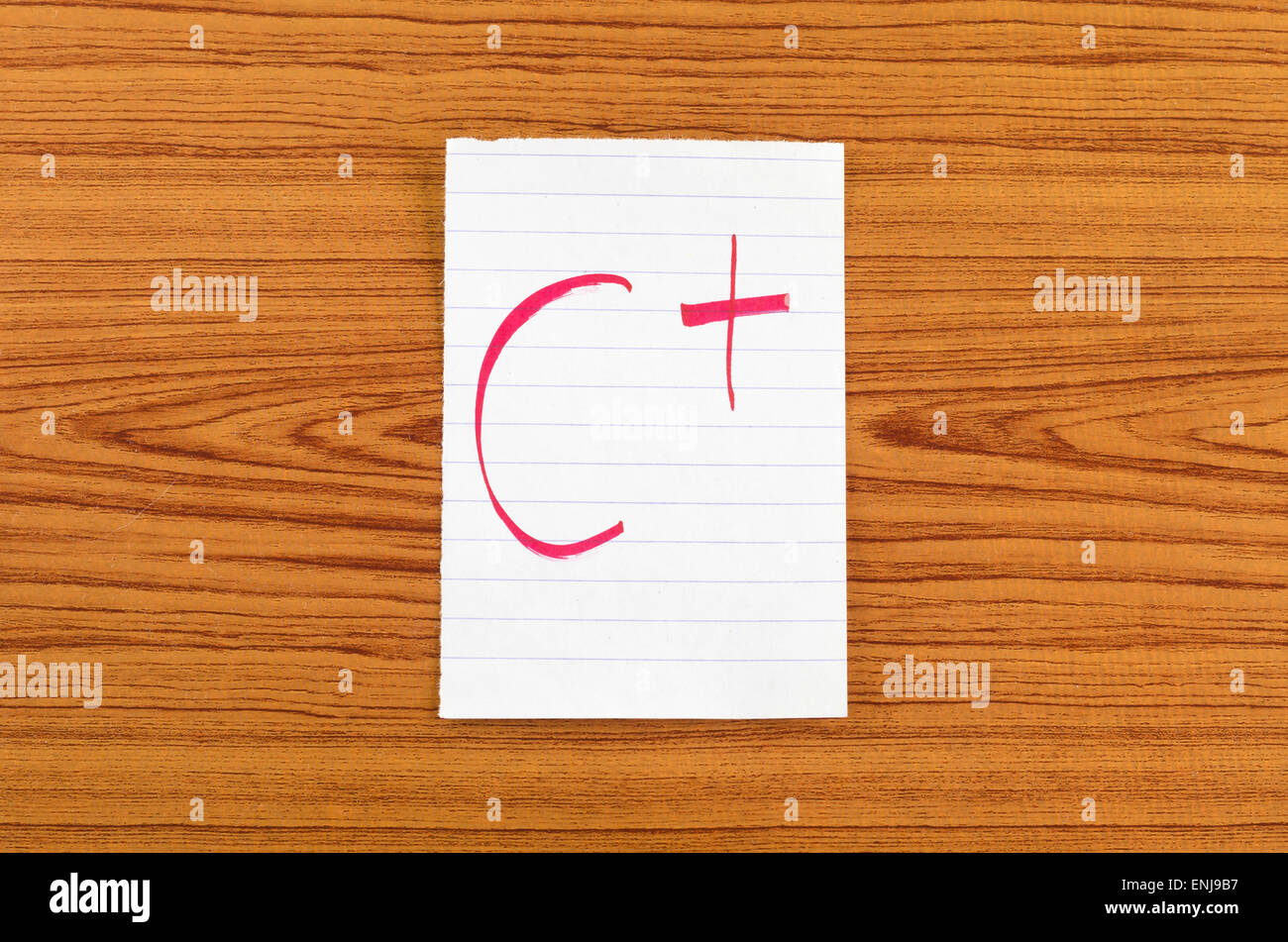 grade c plus on wood wall background Stock Photo Alamy