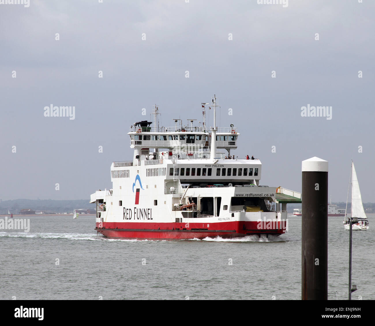 Red Funnel ferry setting sail from the Isle of Wight Stock Photo