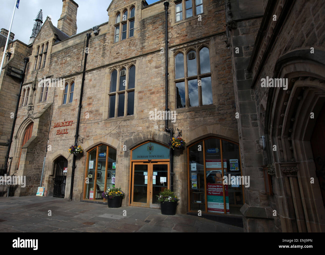 Durham Town hall, Market Hall and the Church of St Nicholas at Market