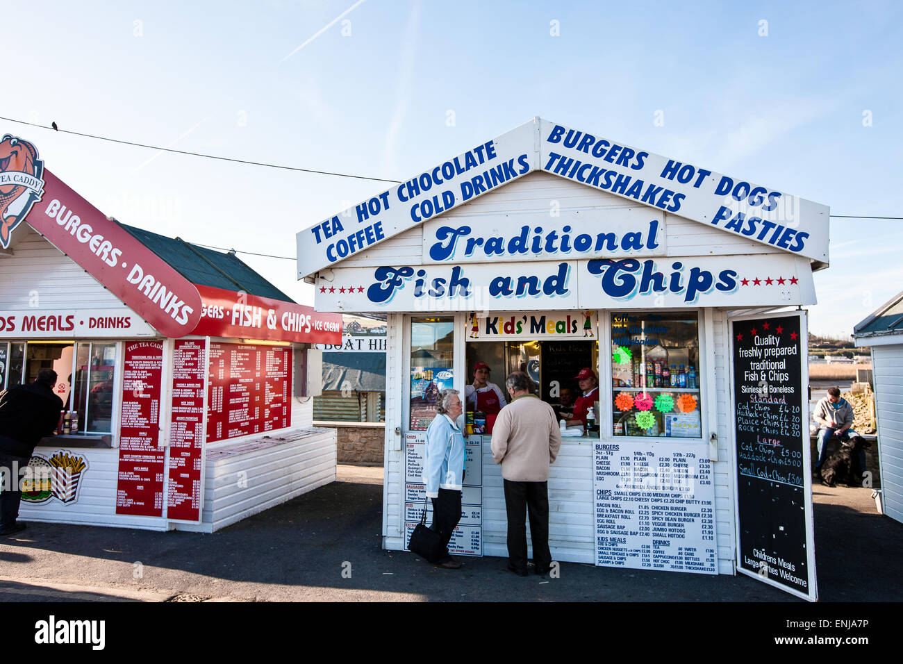 Fish and chips kiosk at west bay hires stock photography and images Alamy