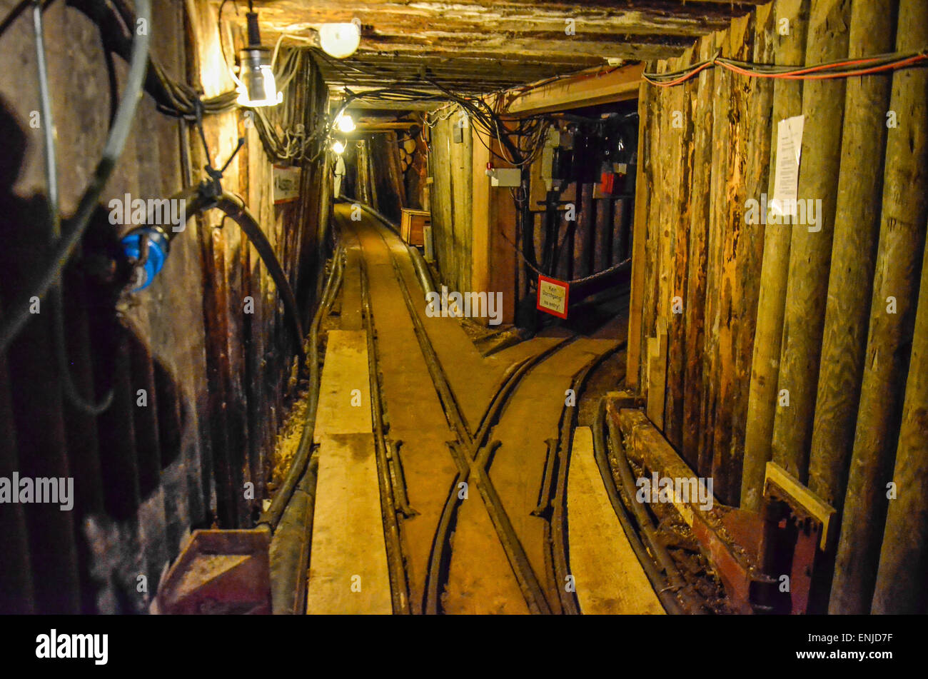 Altaussee Salt Mine in Ausseerland has a long and storied history. It all began during the High Middle Ages, in the mid 12th century. Stock Photo