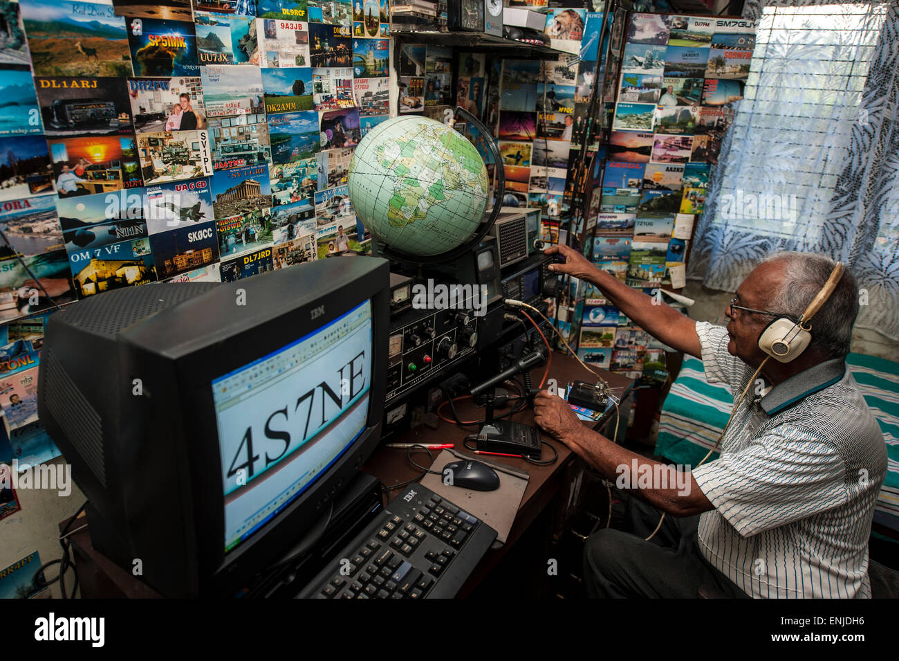 Amateur Radio station in Sri Lanka, South East Asia. Stock Photo