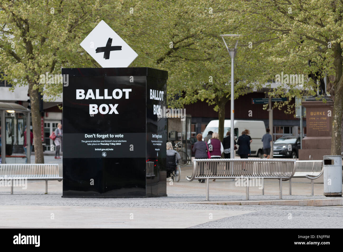 A large ballot box in Bristol, UK to promote the UK General and Local elections. Stock Photo