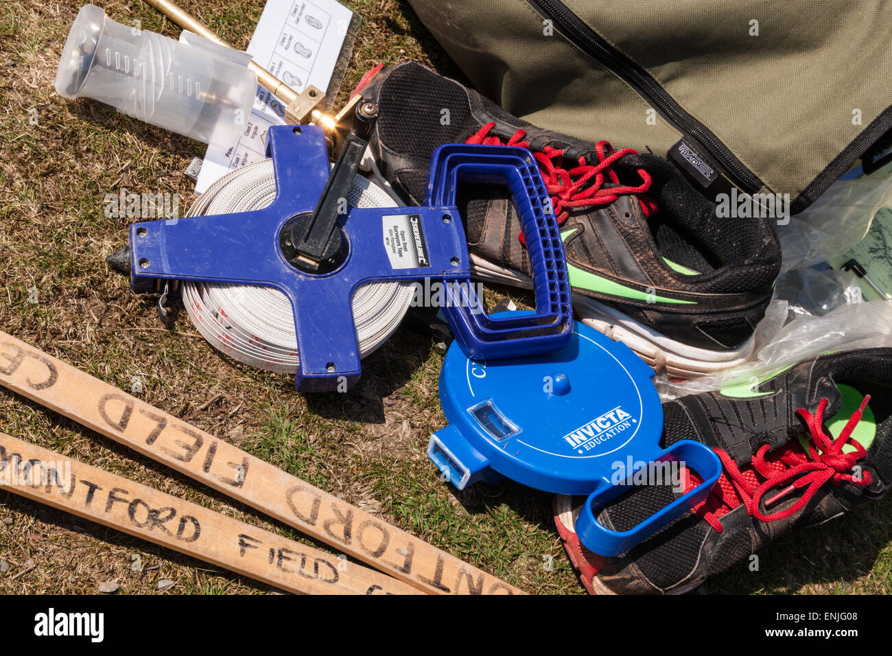 Measuring equipment for geography and geology Stock Photo Alamy