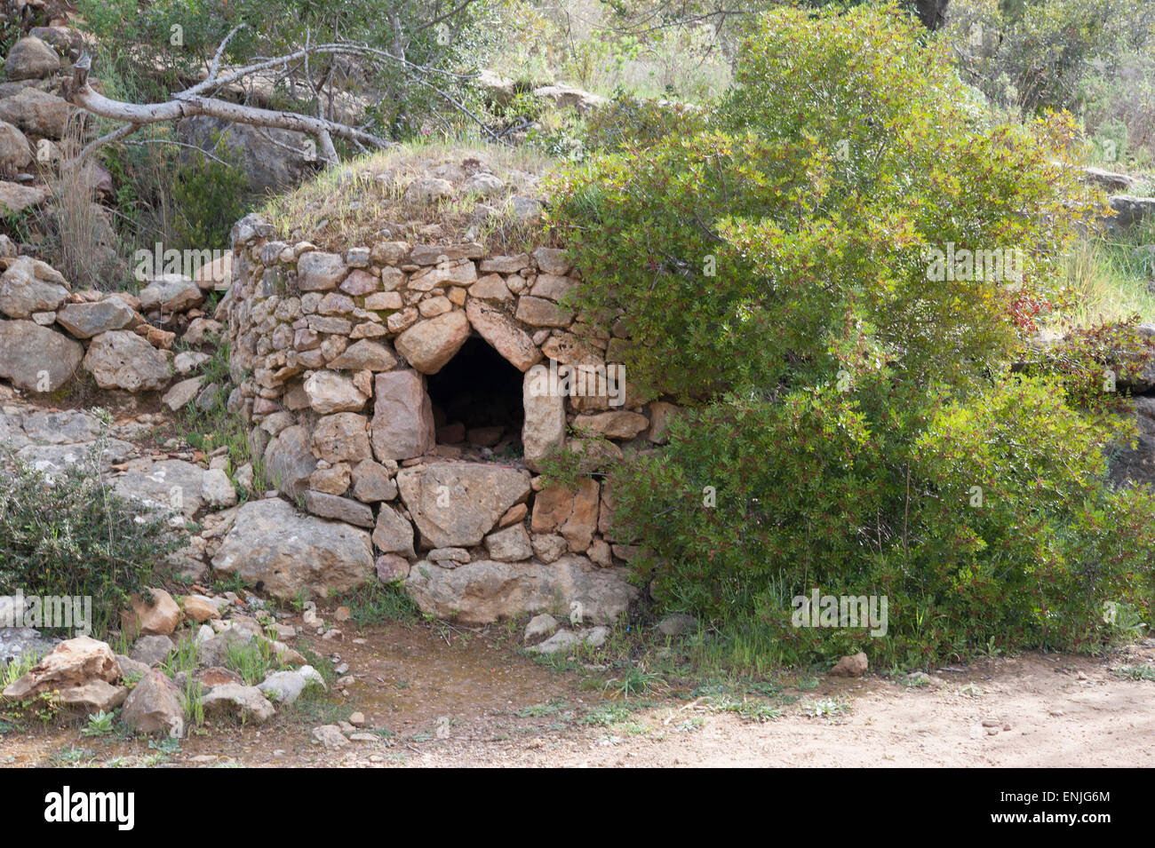 Ancient oven in a ruin near Paderne, Portugal. Stock Photo