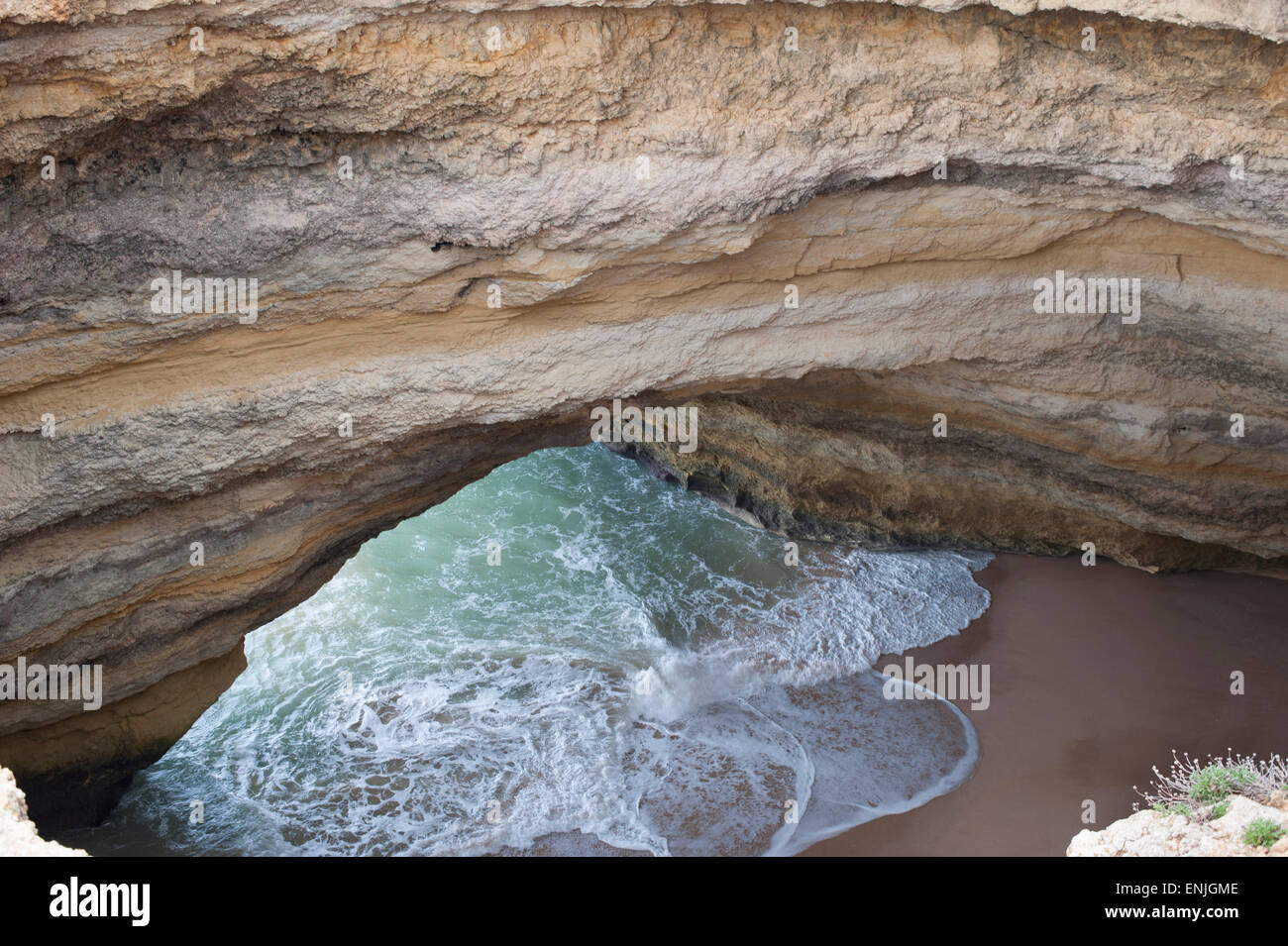 View of Benagil Sea Cave, Benagil, Algarve, Portugal. Stock Photo