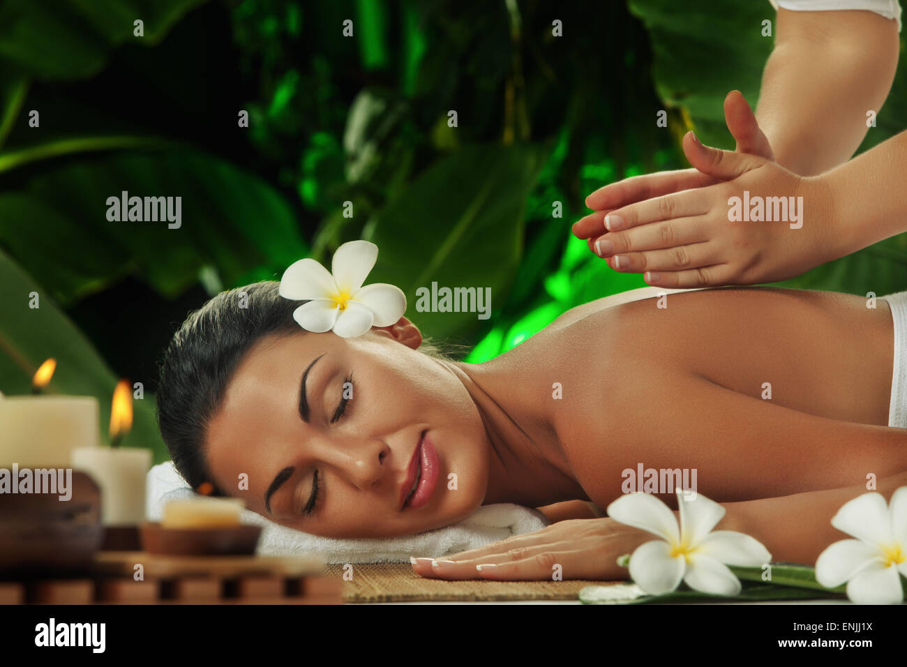 portrait of young beautiful woman in spa environment Stock Photo - Alamy