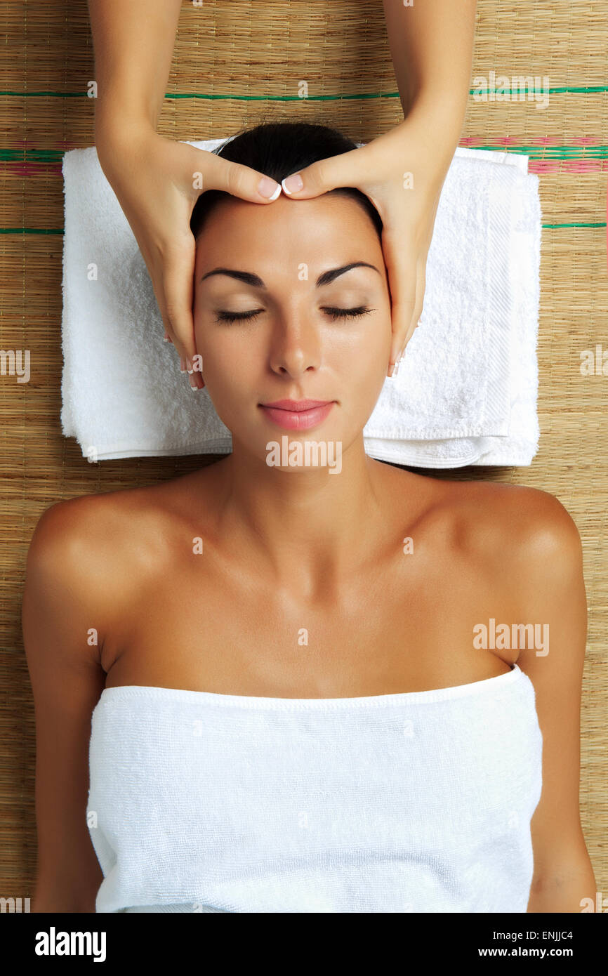 portrait of young beautiful woman in spa environment Stock Photo - Alamy
