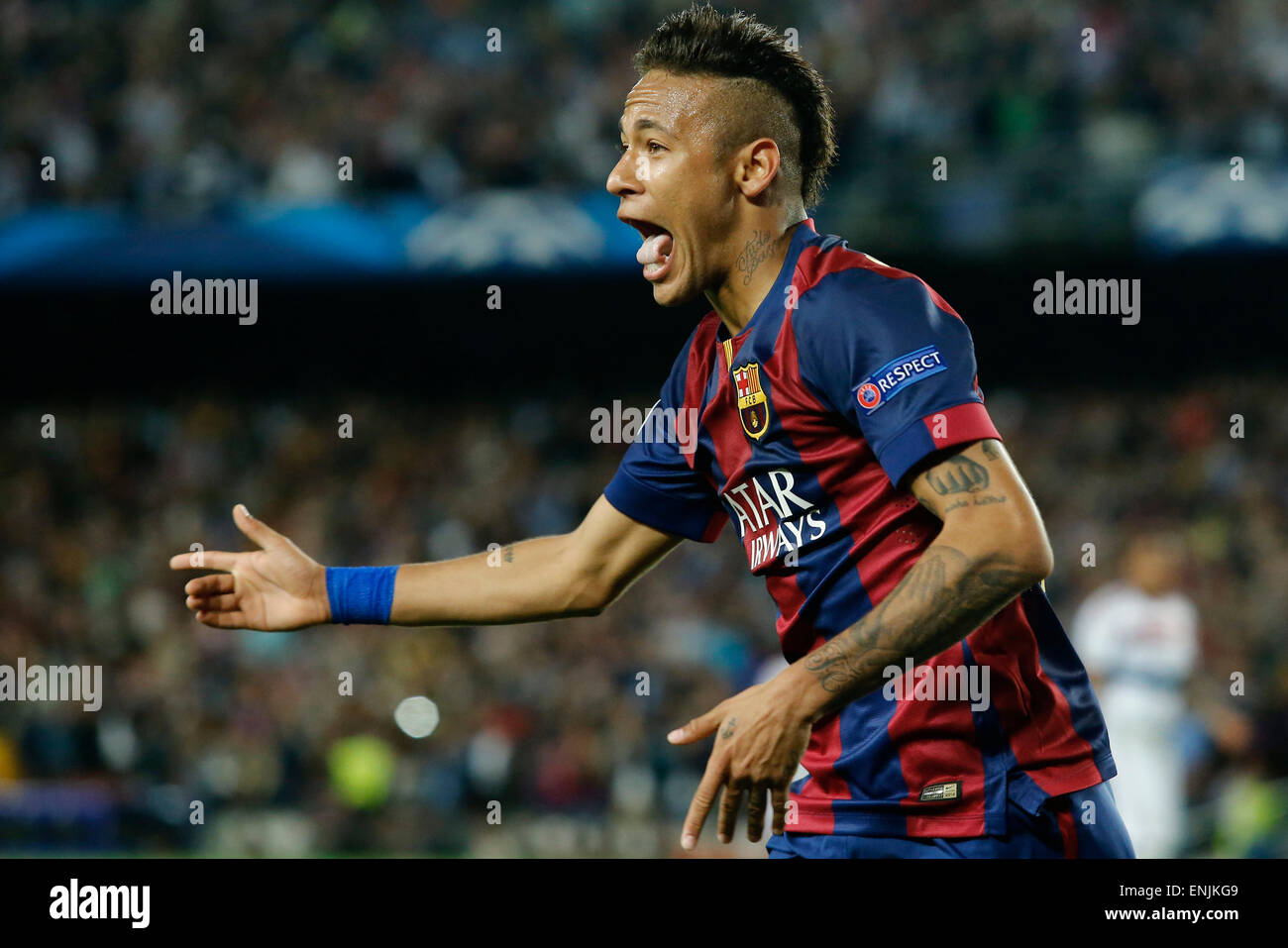 Barcelona, Spain. 6th May, 2015. Barcelona's Brazilian