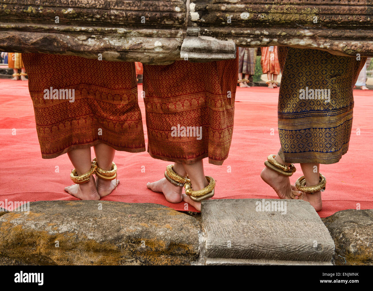 Anklets on Apsara dancers at Angkor Wat in Siem Reap, Cambodia Stock