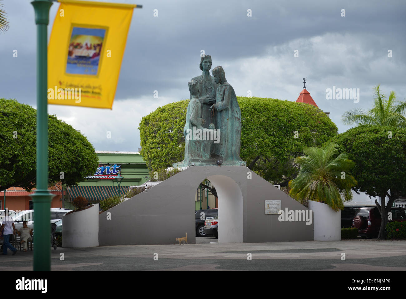 Sculpture of the Three Kings (or Three Wise Man) at the plaza Román Baldorioty de Castro in town of Juana Diaz, Puerto Rico Stock Photo