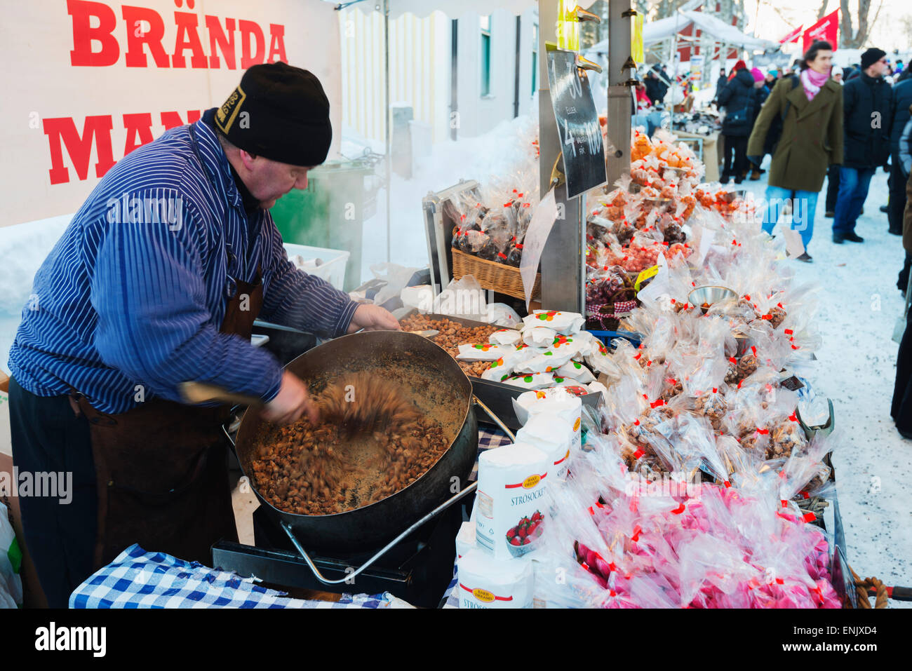 Winter market, Jokkmokk, Lapland, Arctic Circle, Sweden, Scandinavia, Europe Stock Photo