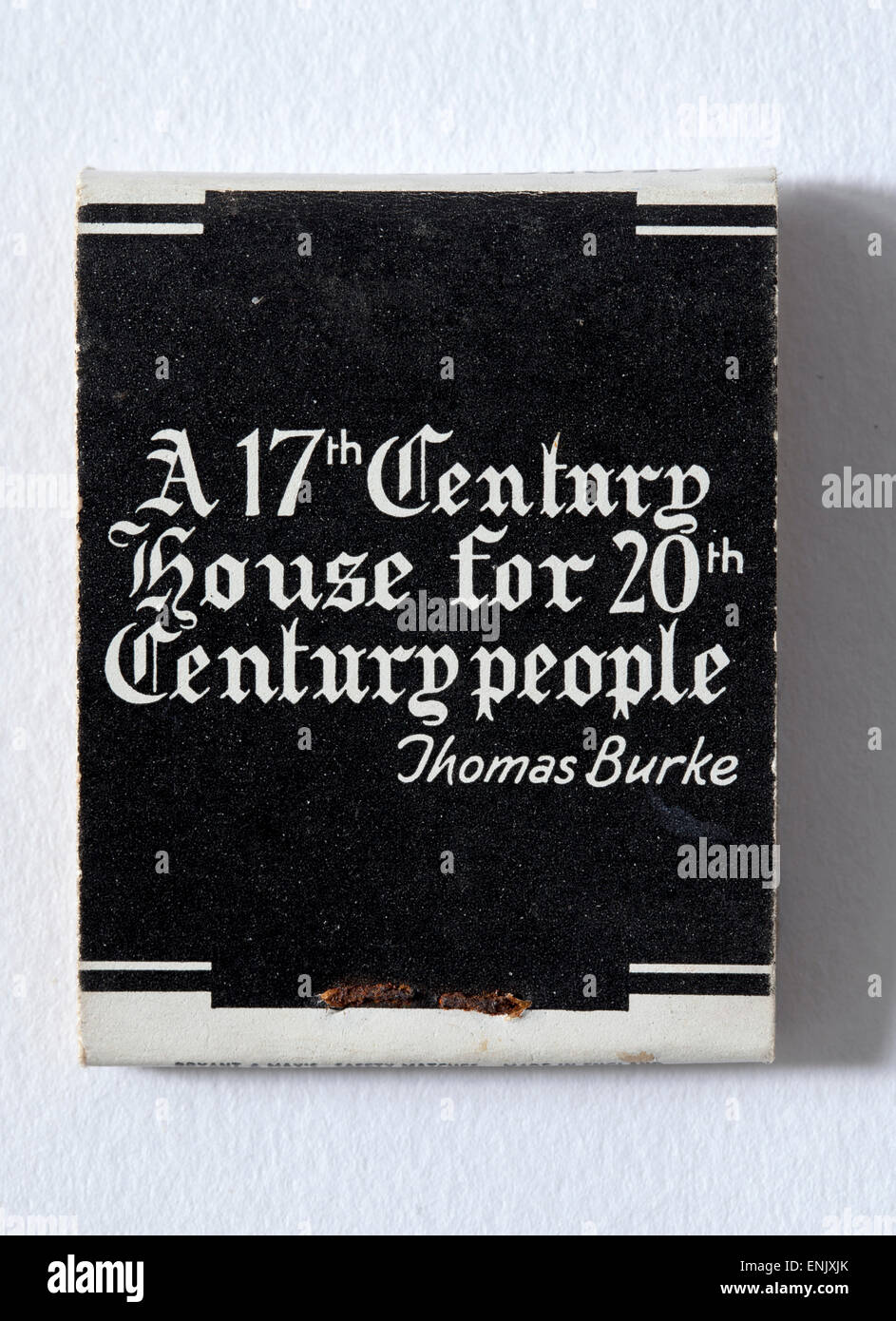 Vintage Matchbook advertising Dove Public house in Hammersmith London with Thomas Burke Quote on rearwith Bryant and May Matches Stock Photo