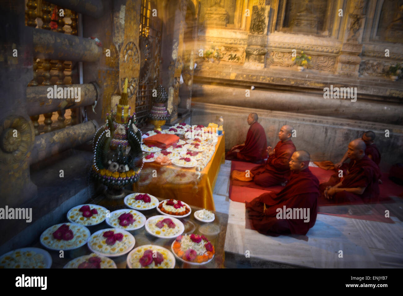 The Buddhist holy place of Bodhgaya — where the Buddha became enlightened. Stock Photo