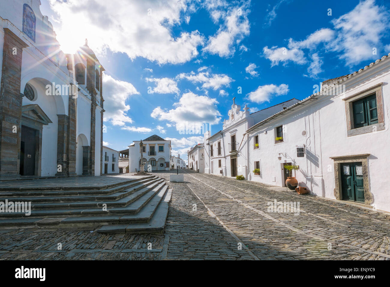The centre of the medieval town of Monsaraz, Alentejo, Portugal, Europe Stock Photo