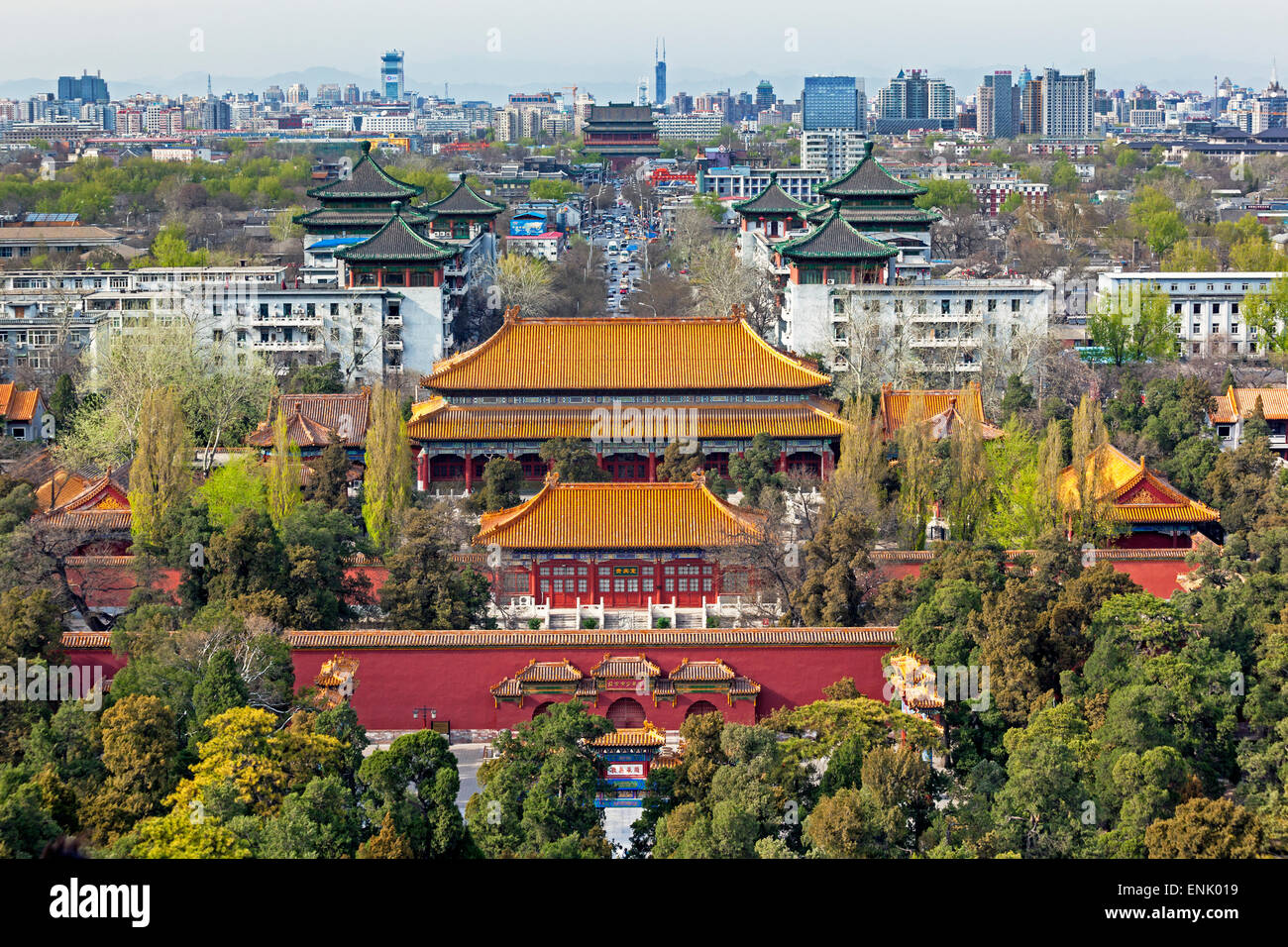 The Forbidden City in Beijing looking South taken from the viewing point of Jingshan Park, Beijing, China, Asia Stock Photo