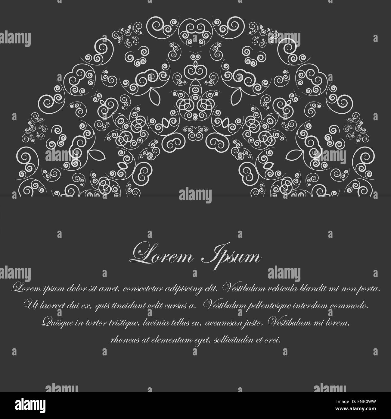 Black and white card design with ornate pattern Stock Photo - Alamy